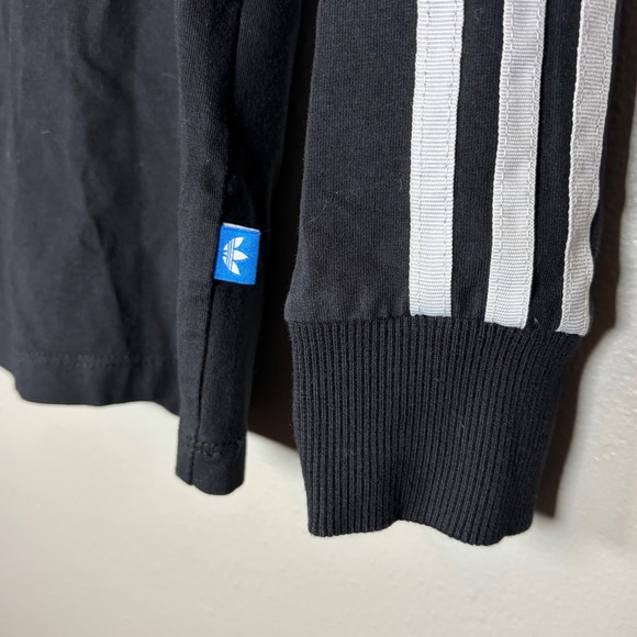 Adidas Originals Womens Long Sleeve Trefoil T-Shirt Black White BK5873 Small - Picture 3 of 10